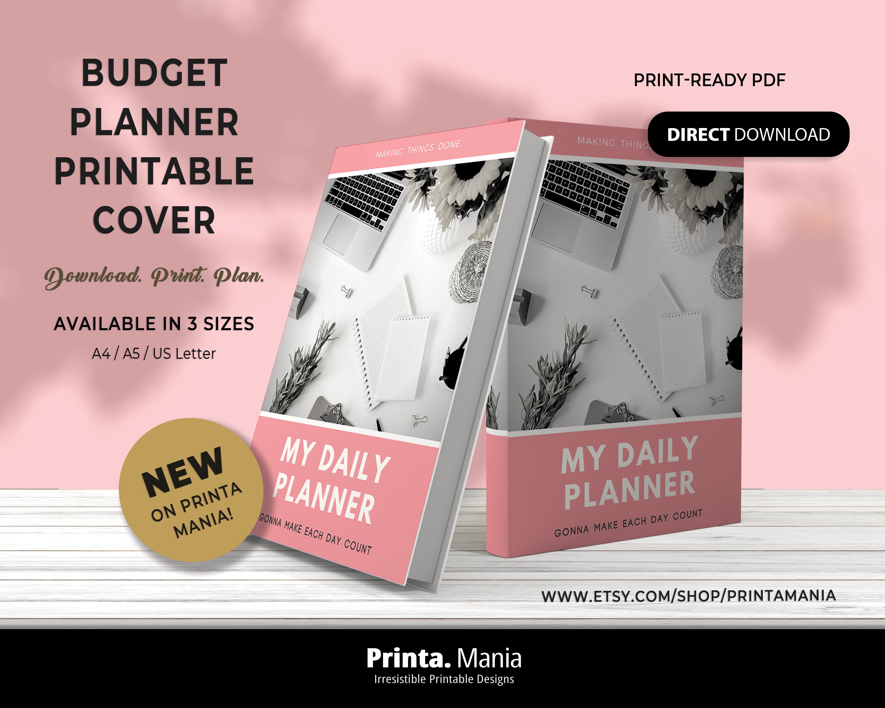 Daily Planner Printable Cover Binder Cover 5 Spines A4 Etsy
