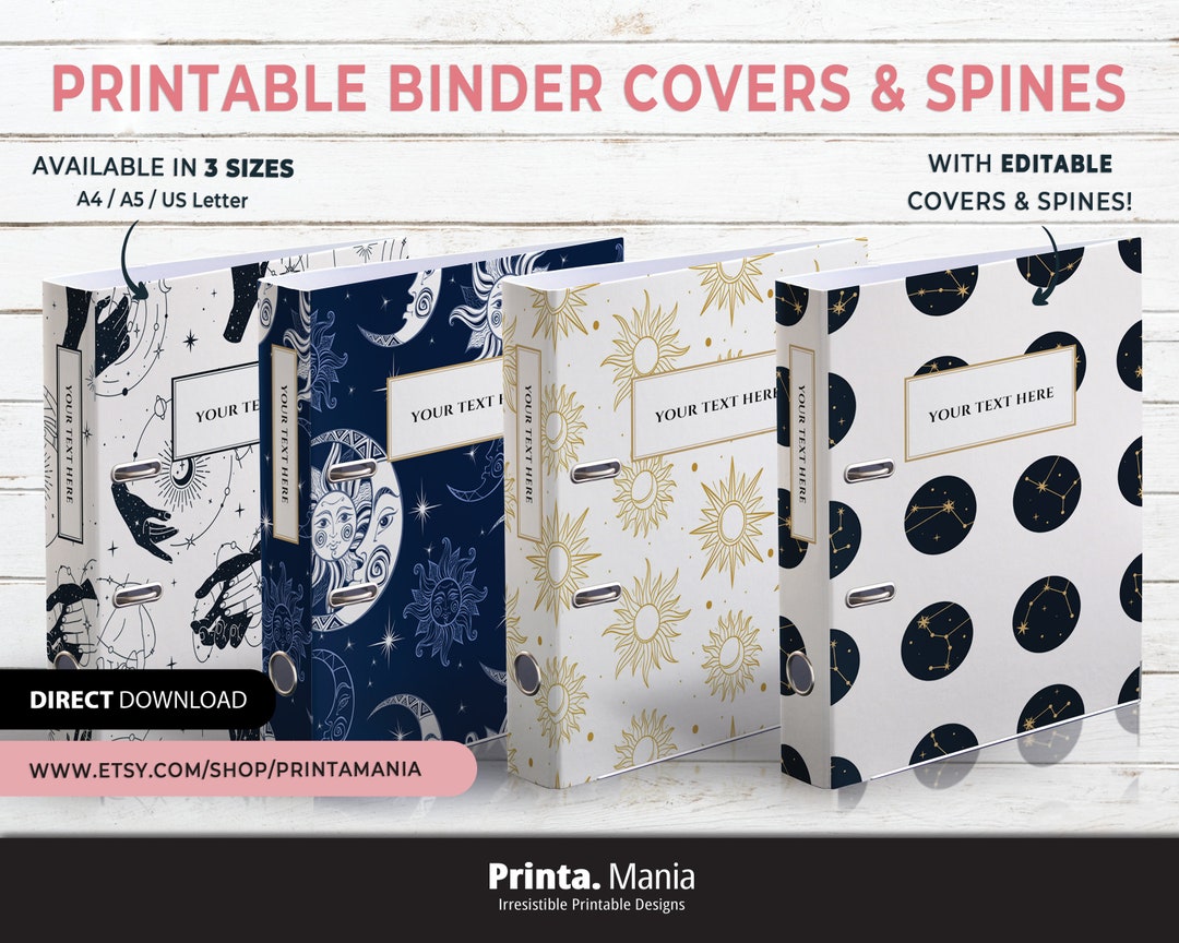 Personalized Printable Binder Covers & Spines | Editable Covers ...