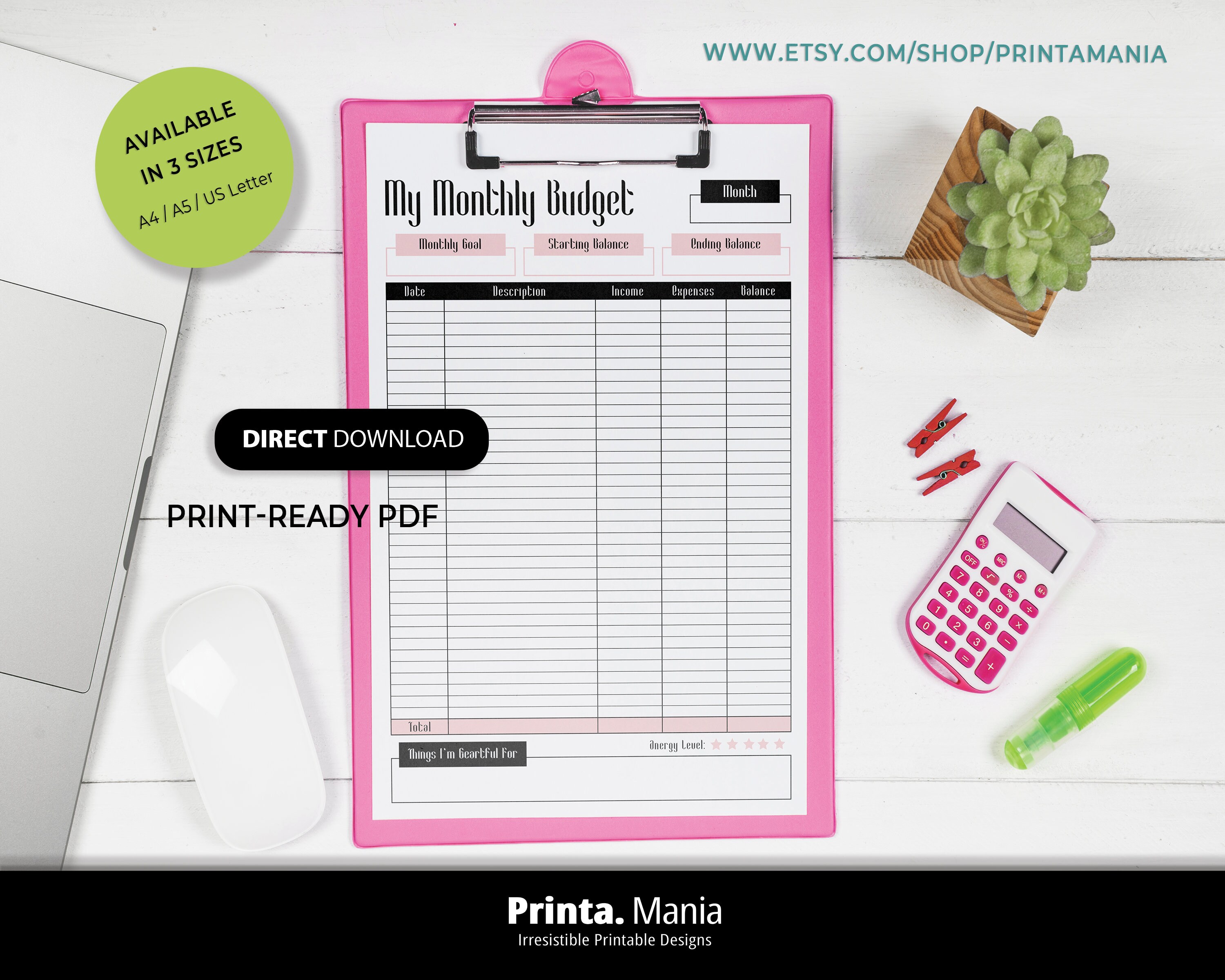 Budget Planner Printable A4 A5 US Letter Weekly Budget - Etsy