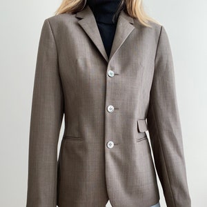 Vintage taupe wool blazer image 1