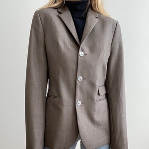 Vintage taupe wool blazer image 2