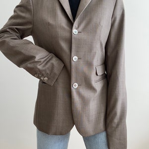 Vintage taupe wool blazer image 3