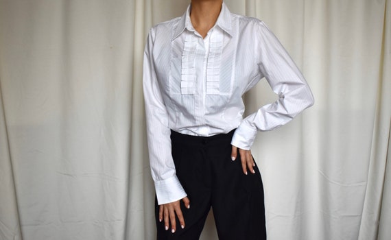 Vintage white formal cotton shirt
