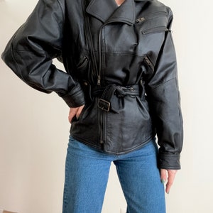Vintage black motorcycle style jacket