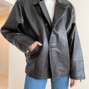 Vintage black motorcycle style jacket