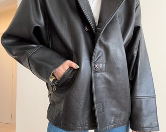 Vintage black motorcycle style jacket