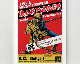 Iron Maiden Original Vintage Poster Music Memorabilia Full Band