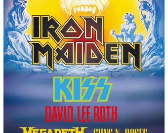 ブラインド・ガーディアン ポスター　フラッグ ヴィンテージ 1994年 メタル Monsters of Rock A3 Print - 1988 Donington Concert Poster - Iron