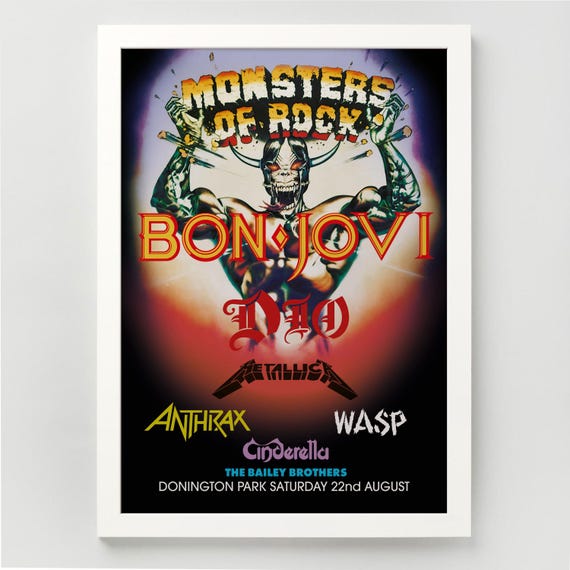 Monsters of Rock A3 Print - 1987 Donington Concert Poster - Bon