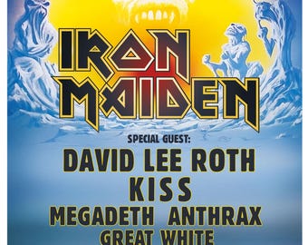 Monsters of Rock A3 Print - 1988 German Concert Poster - Iron
