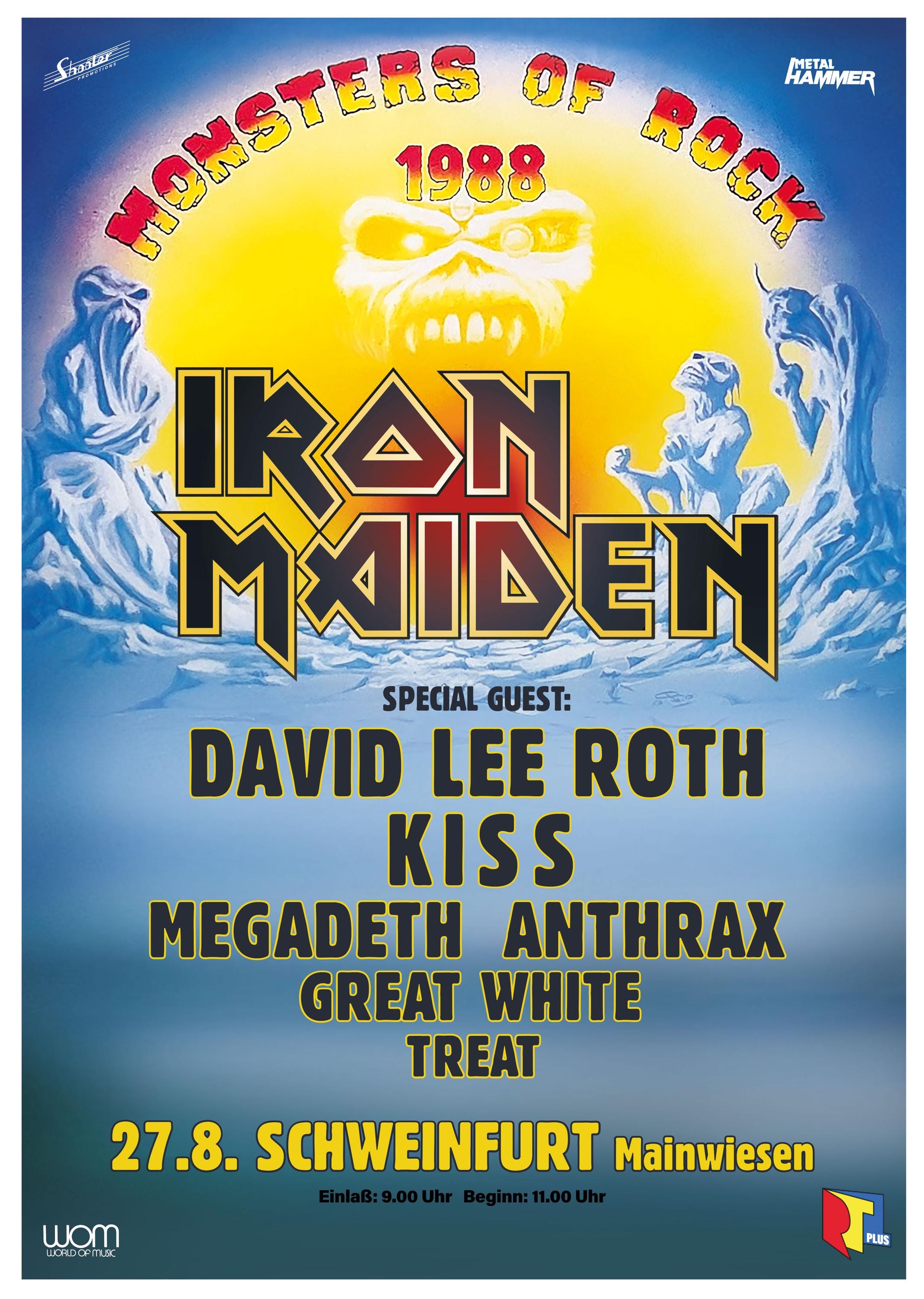Monsters of Rock A3 Print - 1988 German Concert Poster - Iron