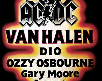 Monsters of Rock A3 Print - 1984 German Concert Poster - ACDC