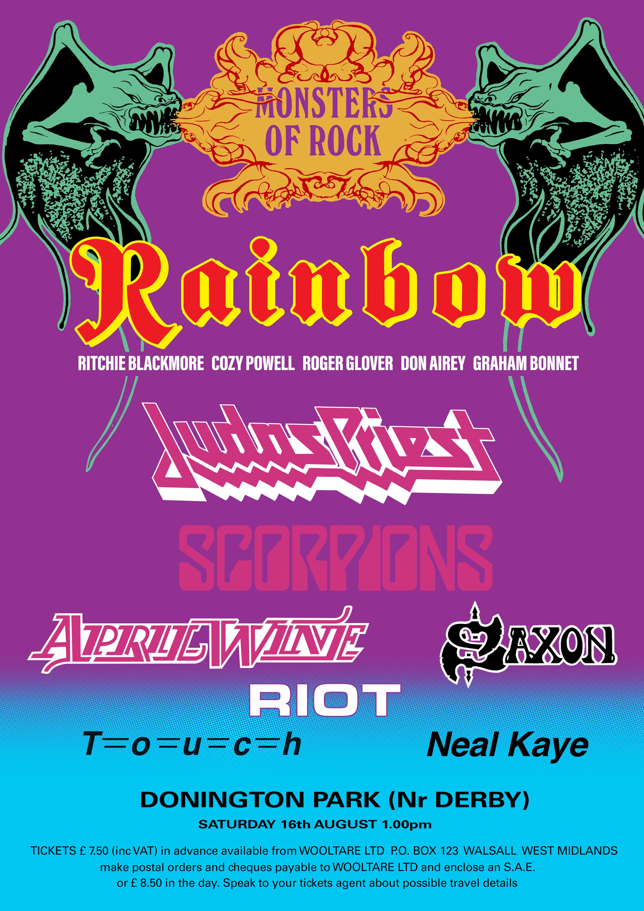 Monsters of Rock A3 Print - 1980 Donington Concert Poster
