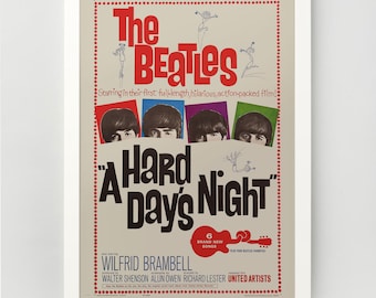 Pôster dos Beatles em tamanho A3 - 1964 - A Hard Day's Night (O Filme) - Ideal para emoldurar