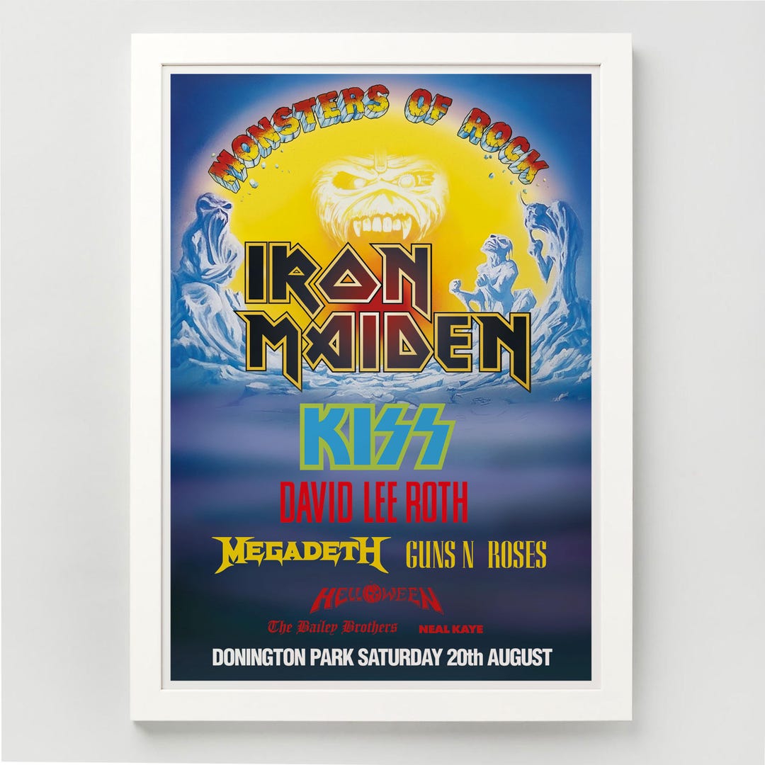 Monsters of Rock A3 Print - 1988 Donington Concert Poster - Iron