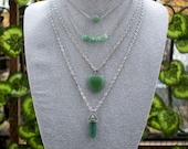 Jade Pendant Necklace, Jade Necklace, Jade Crystal Necklace, Jade Heart Necklace, Jade Point Necklace, Jade Bar Necklace, Gift For Women