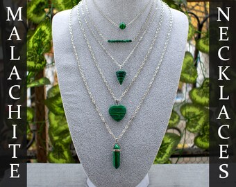 Malachite necklace modern necklace boho necklace malachite jewelry