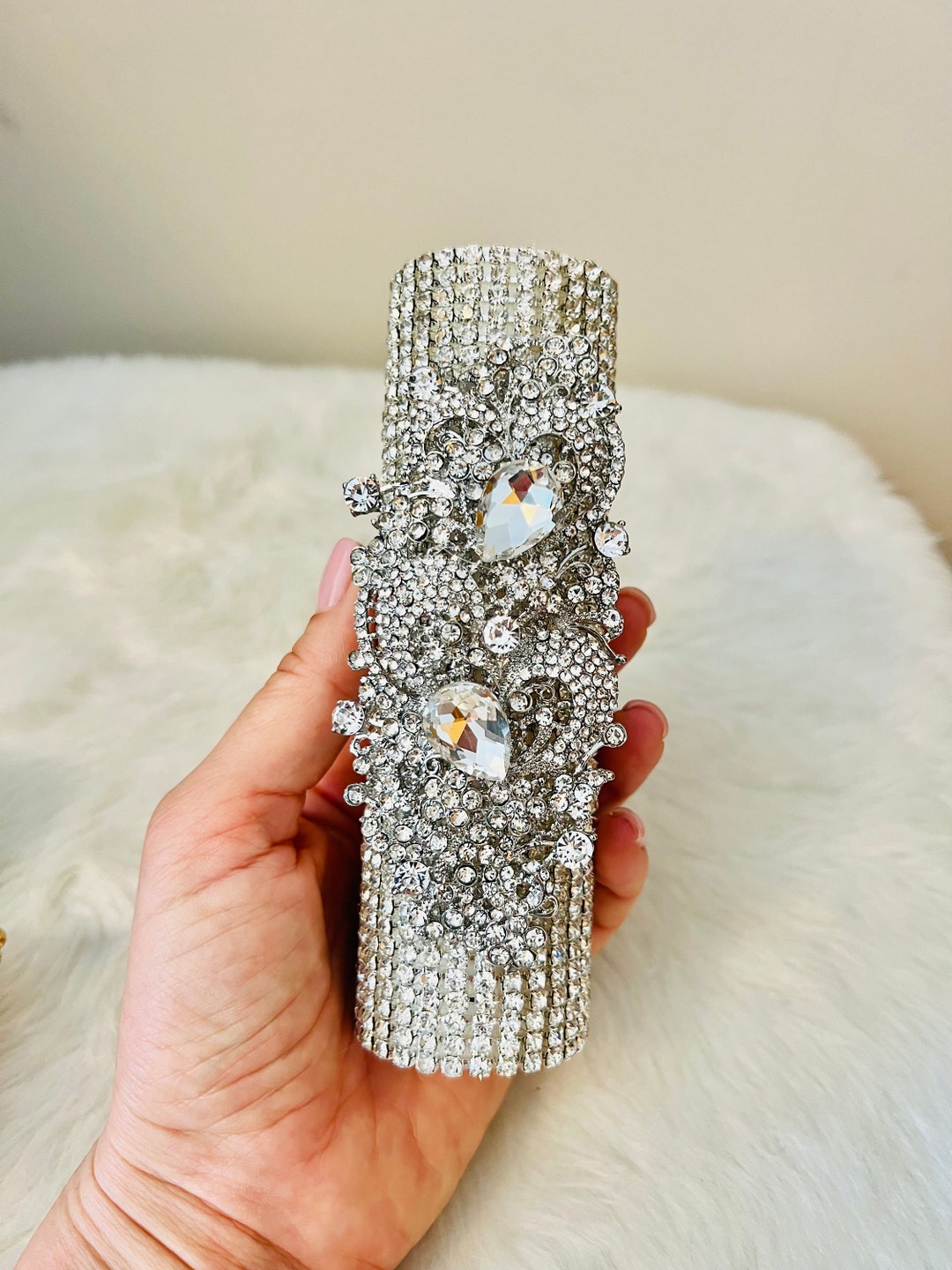 SALE Crystal Bouquet Holder Crystal Brooch Glam Bling Bouquet Holder - Etsy