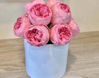 Limited edition Preserved Peonies in a Box – 'Peony Moonlight' Ecuadorian Flowers