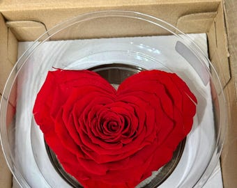 SALE!!! Heart Shaped Preserved Rose - Valentine's Day Gift