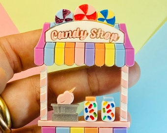 FUNFAIR COLLECTION 2022 -  Candy Shop Cart Acrylic Brooch