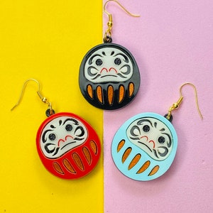 MAKOKOT LIGHT Traditional Daruma Doll EARRINGS image 1