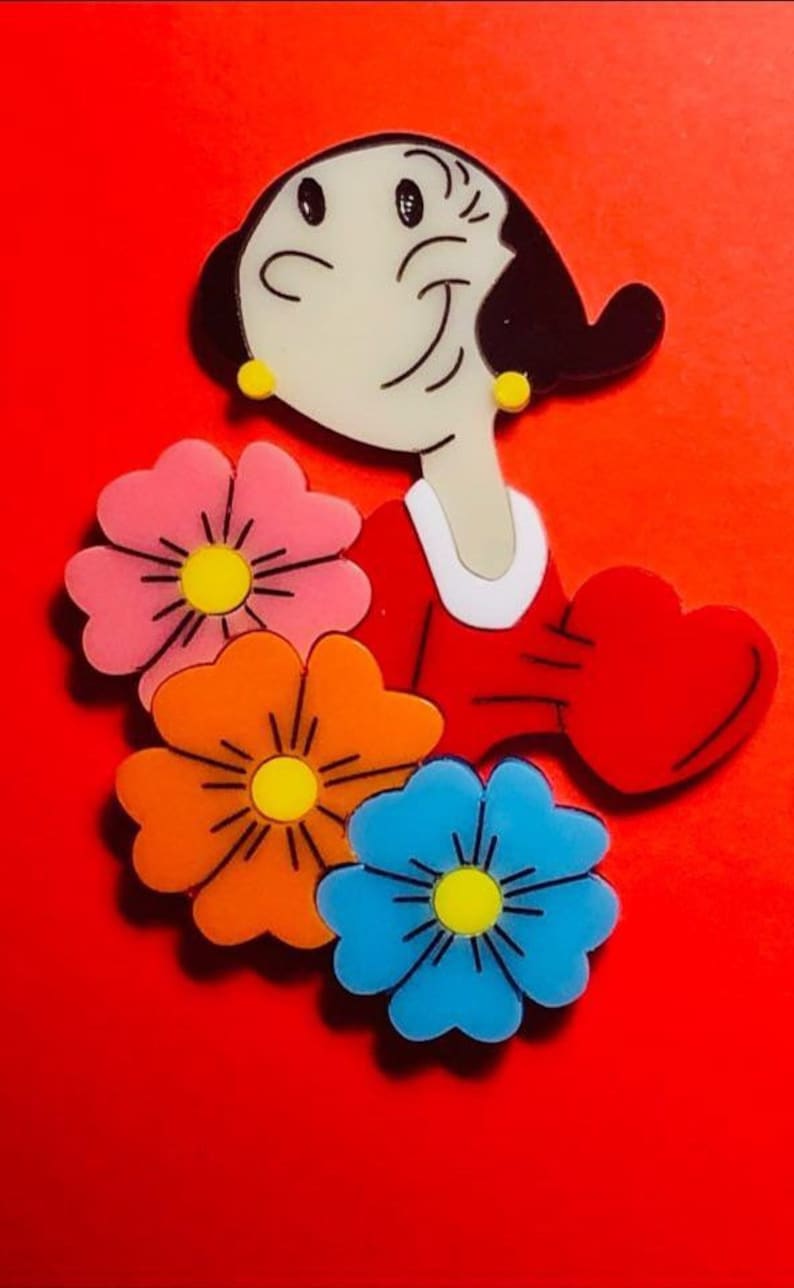 CARTOON COLLECTION Olivia Acrylic Brooch image 1