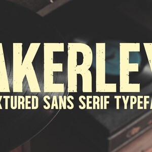 Akerley - Textured Sans Serif Font, vintage font, textured font, rough font, logo font, branding font, grunge font, typeface