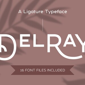 DelRay - Sans Serif Ligature Typeface, elegant font, luxury font, logo font, modern font, branding font, headline font, editorial font