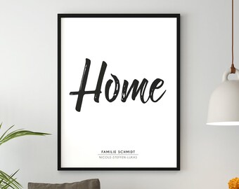 Home - Personalisiertes Poster Umzug Einweihung Personalisiert Zuhause Geschenk für Ihn Sie Namen Wanddeko Koordinaten Einzug Geschenkidee