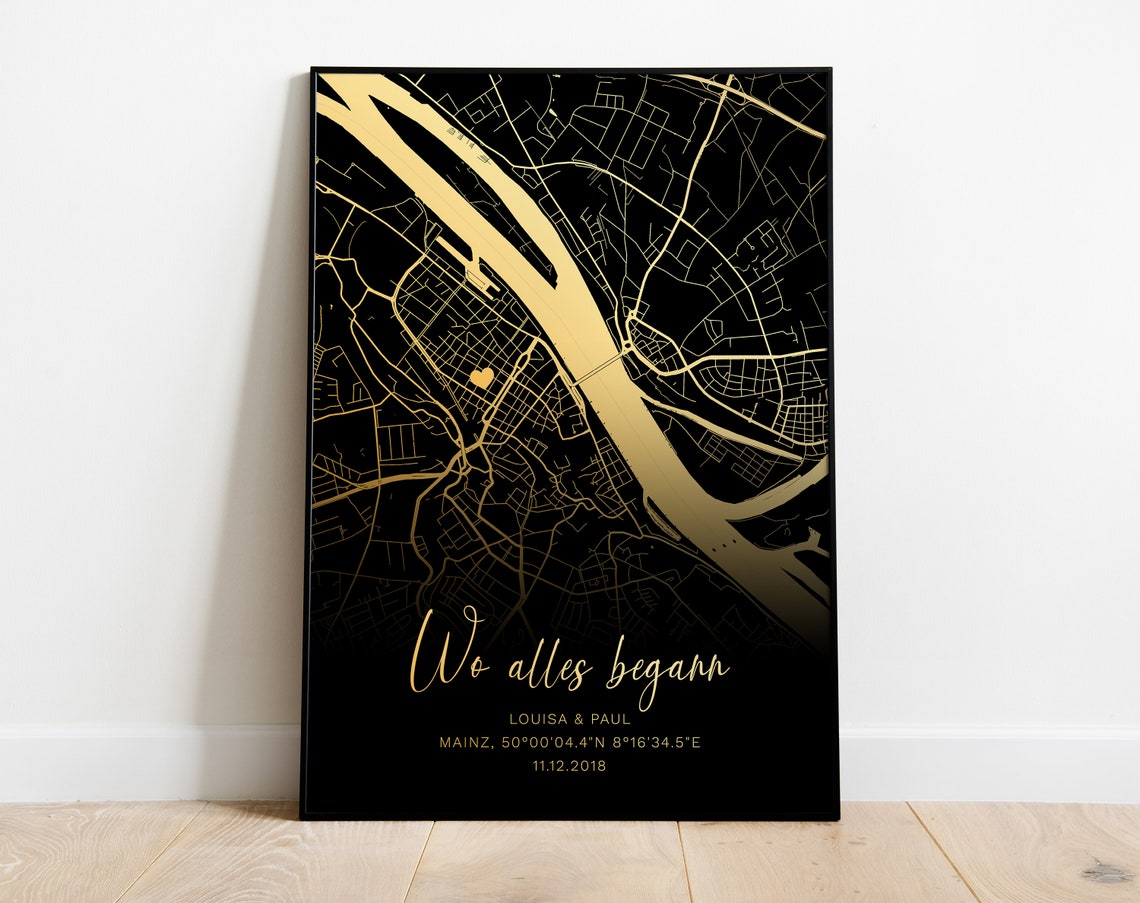 Personalisiertes Poster Wo alles begann Geschenk für Ihn Etsy Österreich