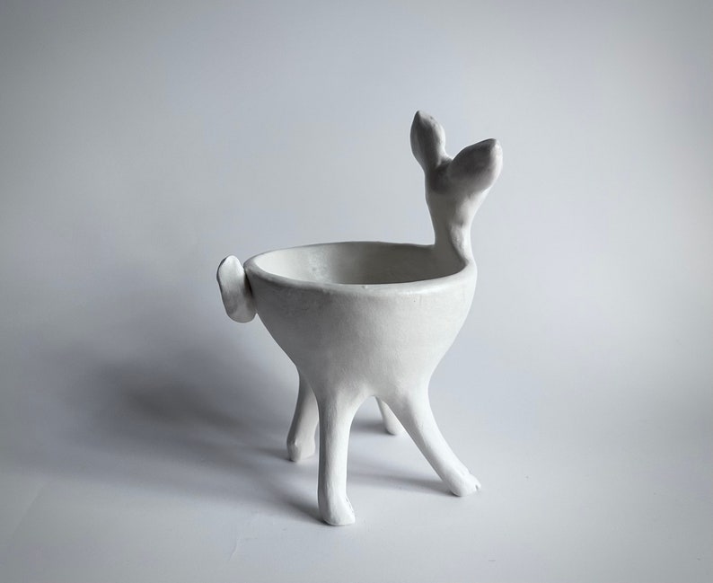 Ceramic Deer Planter Succulent Planter Porcelain Deer image 4