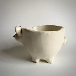 Ceramic Polar Bear Succulent Planter Bowl 2 image 3