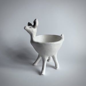 Ceramic Deer Planter Succulent Planter Porcelain Deer image 2