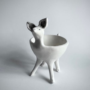 Ceramic Deer Planter Succulent Planter Porcelain Deer image 7