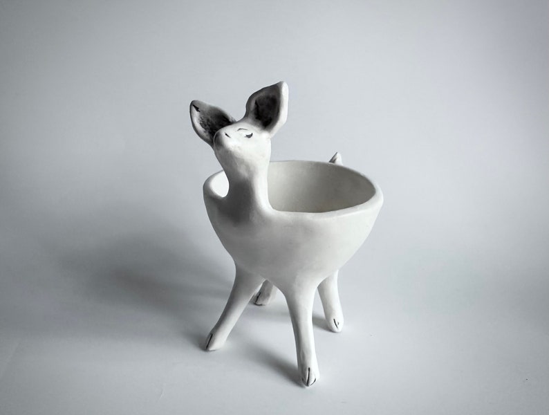 Ceramic Deer Planter Succulent Planter Porcelain Deer image 7