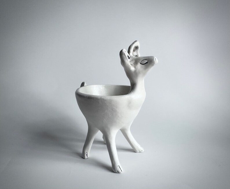 Ceramic Deer Planter Succulent Planter Porcelain Deer image 5