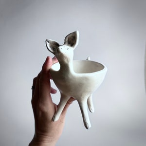 Ceramic Deer Planter Succulent Planter Porcelain Deer image 3