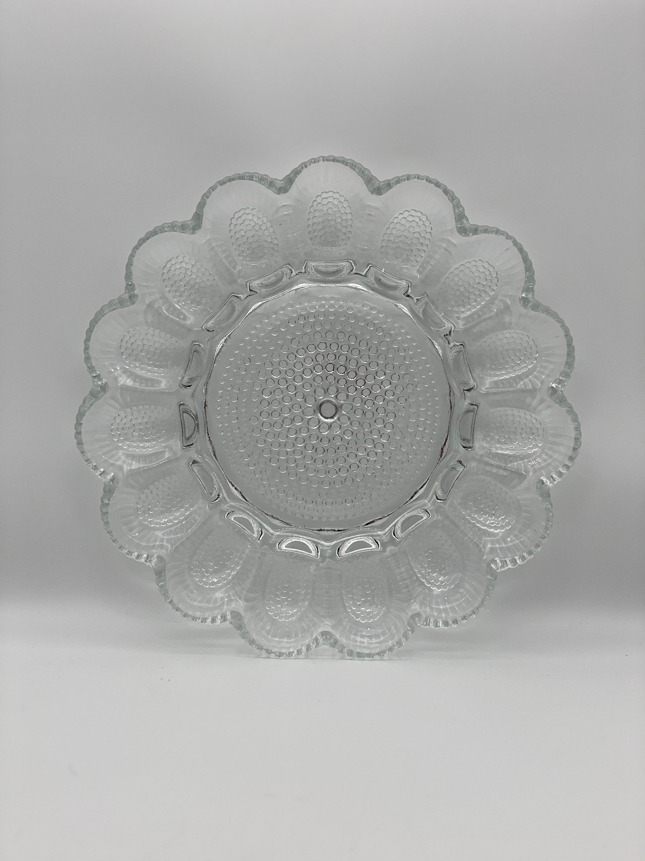 Vintage Depression Clear Depression Glass Deviled Egg Plate Etsy