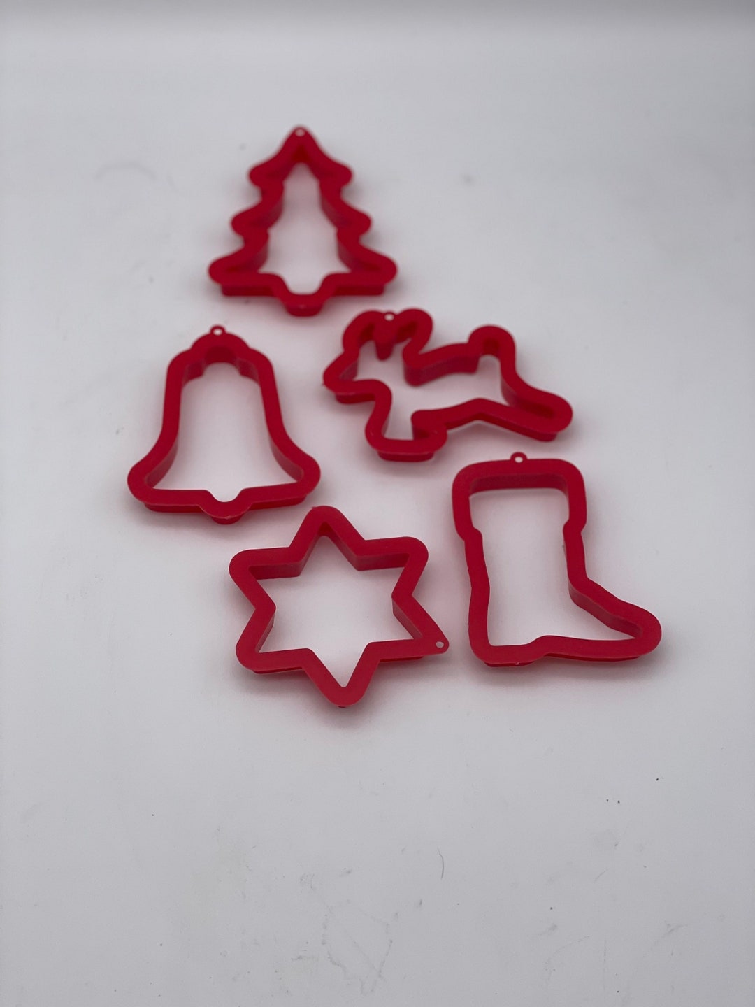 Vintage Classic Red Plastic Christmas Cookie Cutters - Etsy