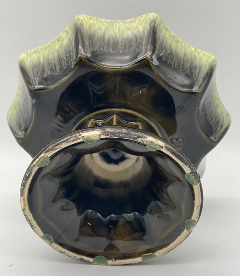 Vintage Hull Pottery Green Compote Planter Etsy