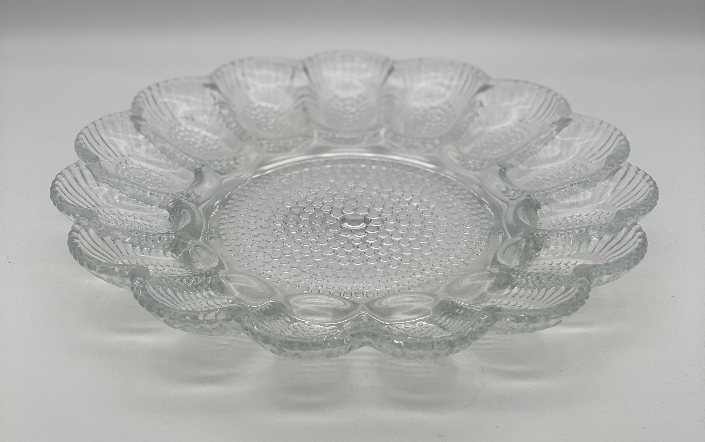 Vintage Depression Clear Depression Glass Deviled Egg Plate Etsy
