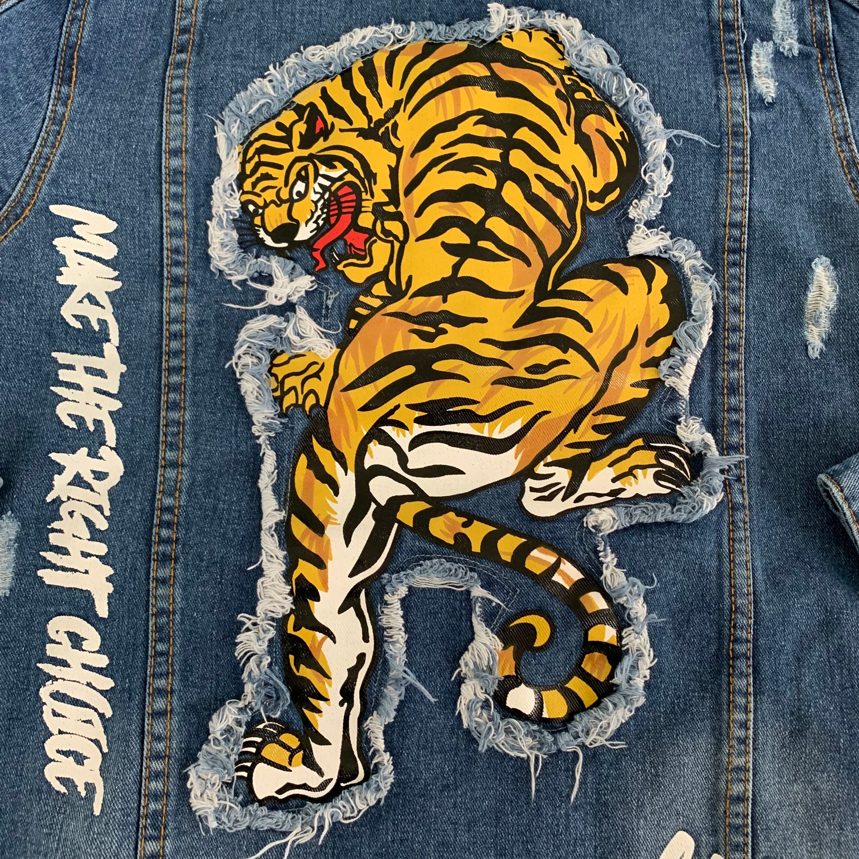 美品 24AW saby KAMATA DENIM JACKET 409P▲ American Bazi Women's Casual Hollywood Print Cropped Denim