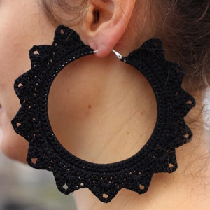 Pendientes negros de declaración brutal Pendientes de aro extra grandes tribales africanos Pendientes bohemios de gran tamaño para mujer