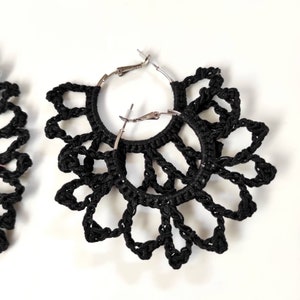 Black earrings African statement oversized hoop earrings Extra large Boho hoop earrings for woman