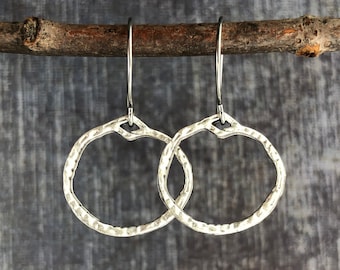 Hoop Earrings / Circle Earrings / Hammered Earrings / Rustic Earrings / Lightweight Earrings / Boho Earrings Jewelry / Earrings Gift
