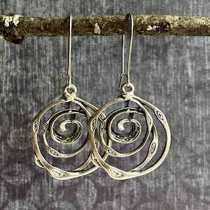 Boho Earrings / Long Silver Dangle Earrings / Boho Jewelry / Rustic Earrings / Hippie Earrings / Big Dangle Earrings /  Fast Shipping!