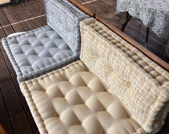 Cojín para banco de jardín con respaldo, hecho a medida: cojín impermeable para muebles de jardín y patio.