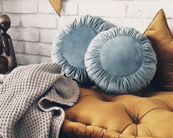 Round Velvet pillow Round Cushion - COLORS