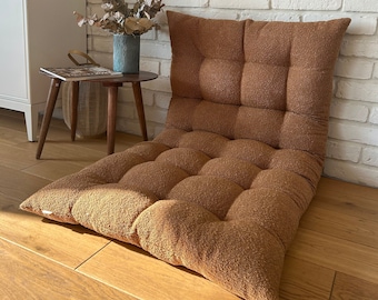 Almohada de suelo Boucle, almohada de lectura, sofá de suelo, alfombra de juego, asiento, alfombra francesa, almohada de suelo estilo boho